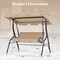 Outdoor 3 Seat Patio Swing with Cushioned Seat and UV Resistant Canopy